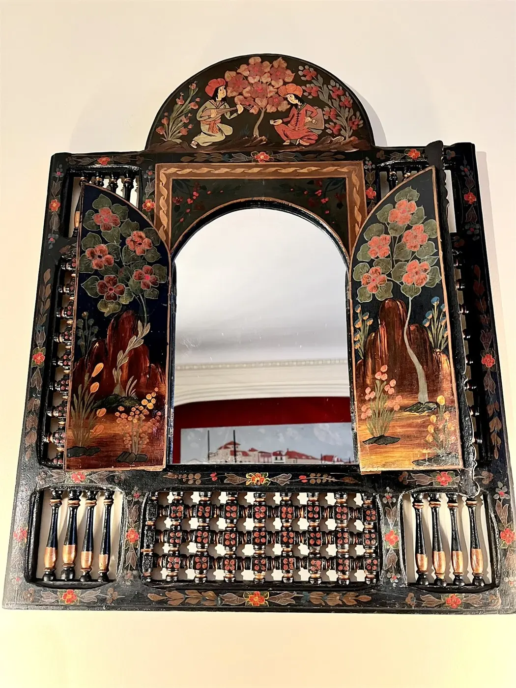 Miroir mural persan peint à la main avec volets – 77 cm