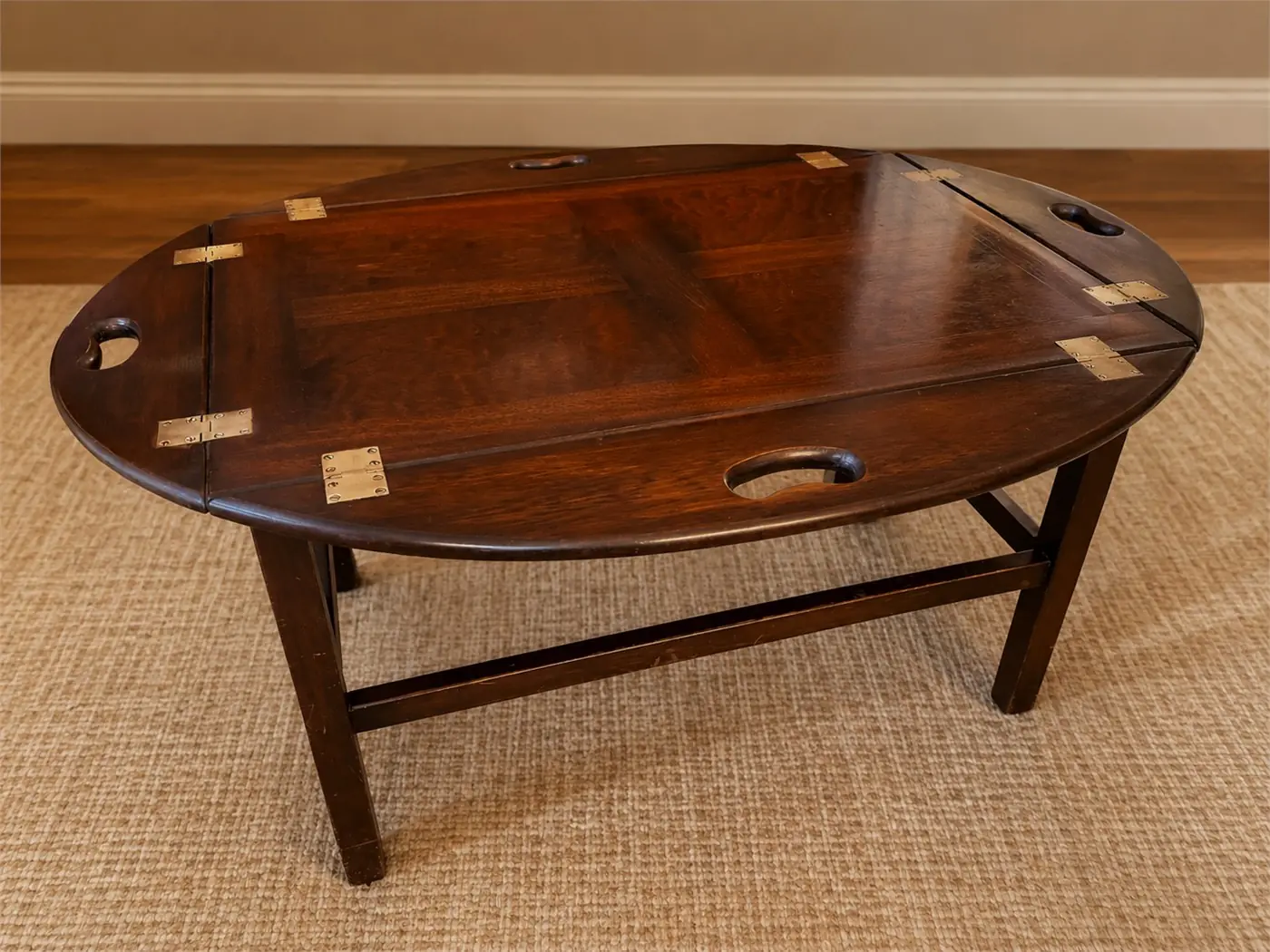 Table Butler’s Tray anglaise années 50 plateau amovible
