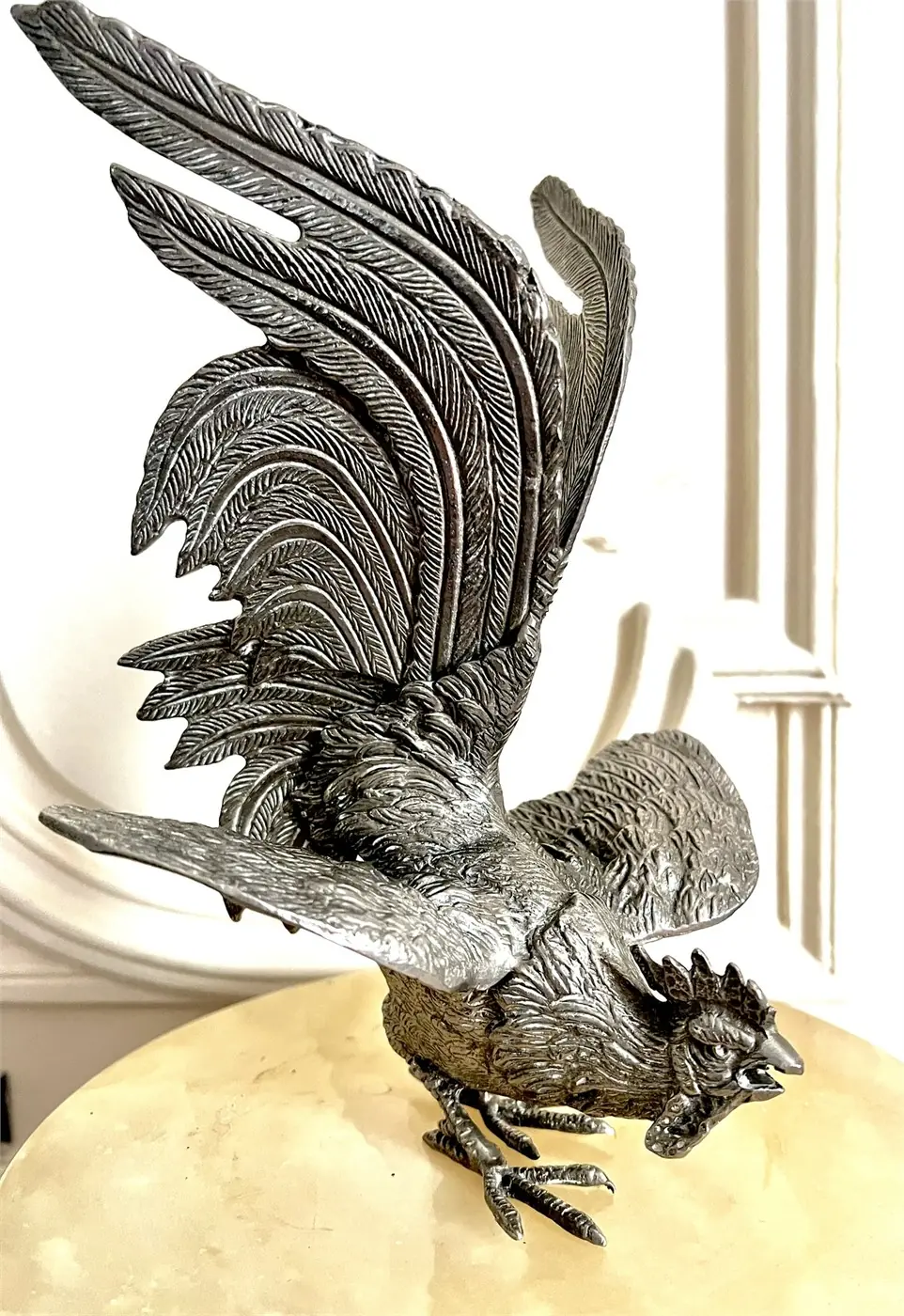 Coq en mouvement – sculpture métal