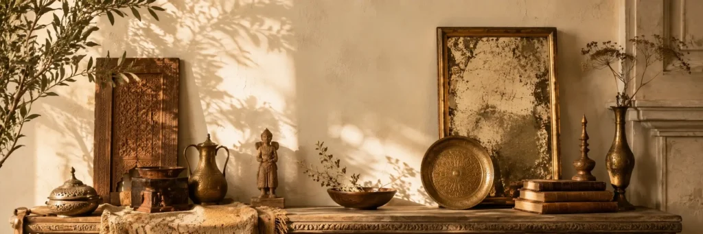 Objets de caractère, matières anciennes et décor intérieur