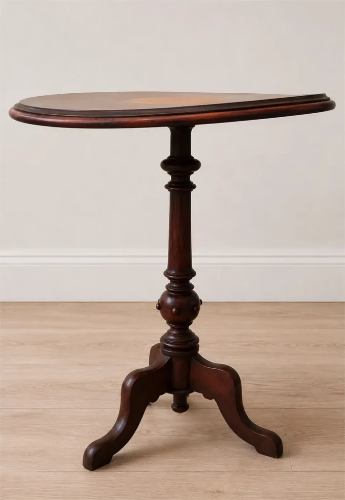 gueridon tripode bois noyer 02