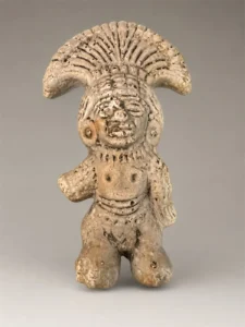 Figurine en pierre représentant un dignitaire mésoaméricain
