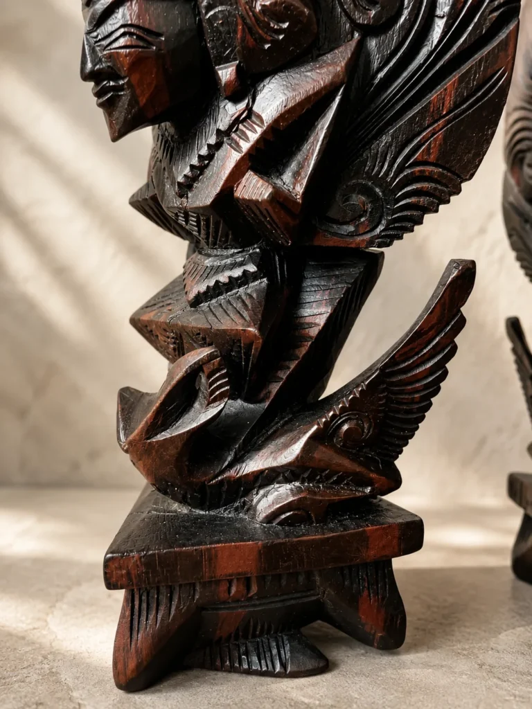 vishnu sur garuda en bois sculpte 3