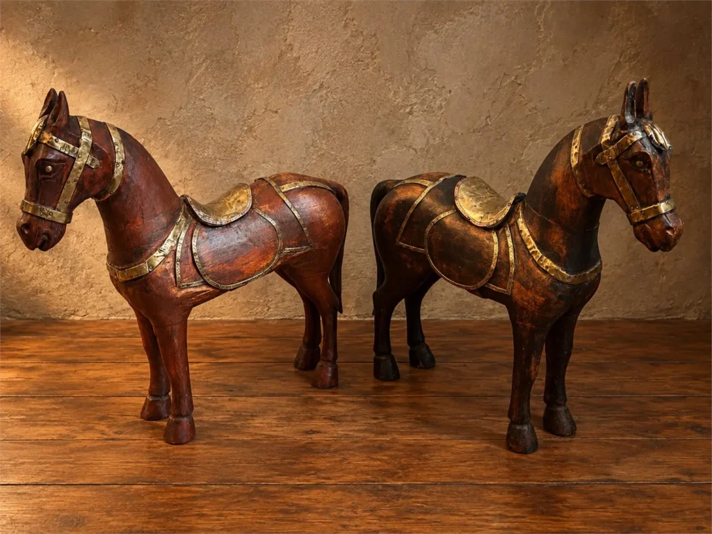 chevaux marwari indiens bois 04
