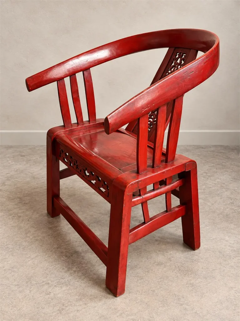 fauteuil chinois bois rouge 02
