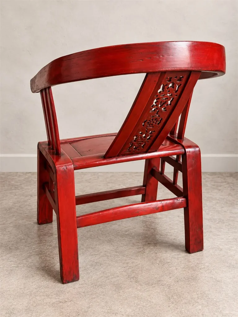 fauteuil chinois bois rouge 06