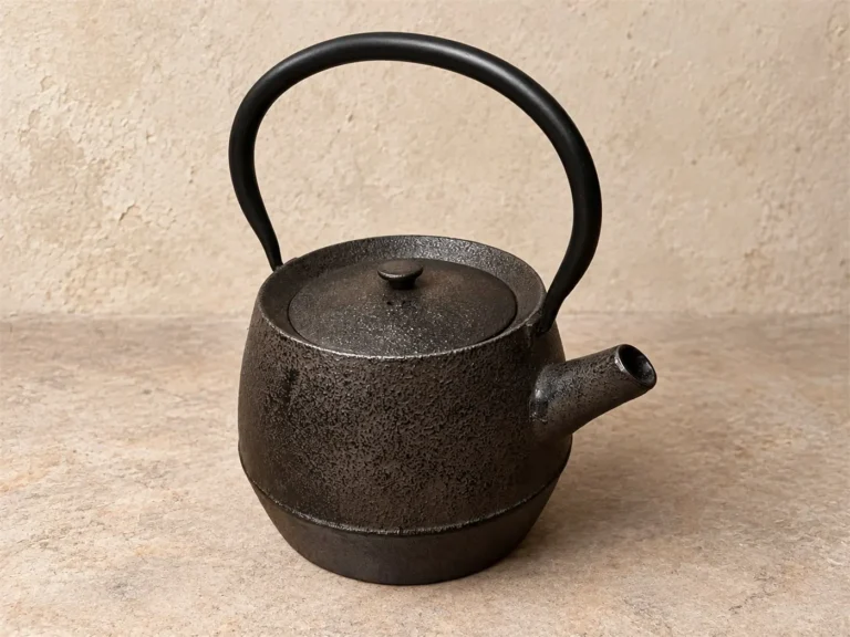 Théière japonaise en fonte noire émaillée
