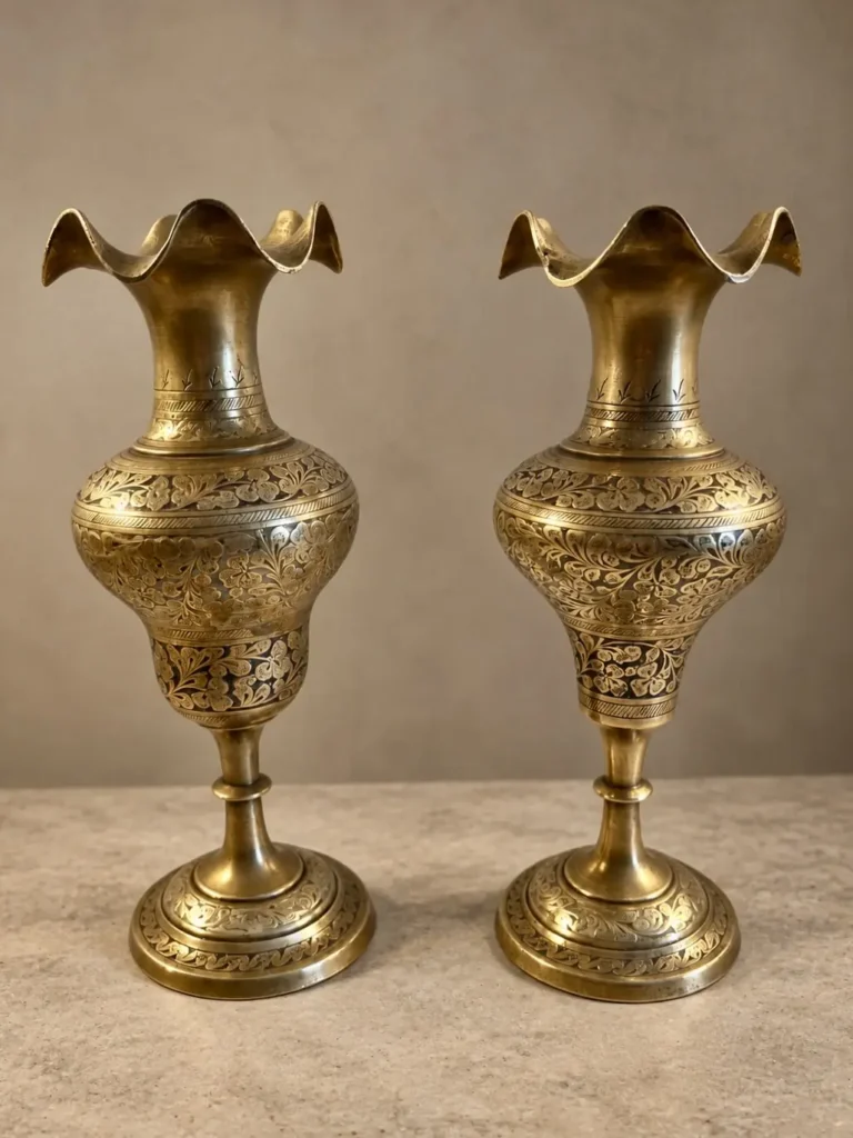 vases indiens en laiton grave 03
