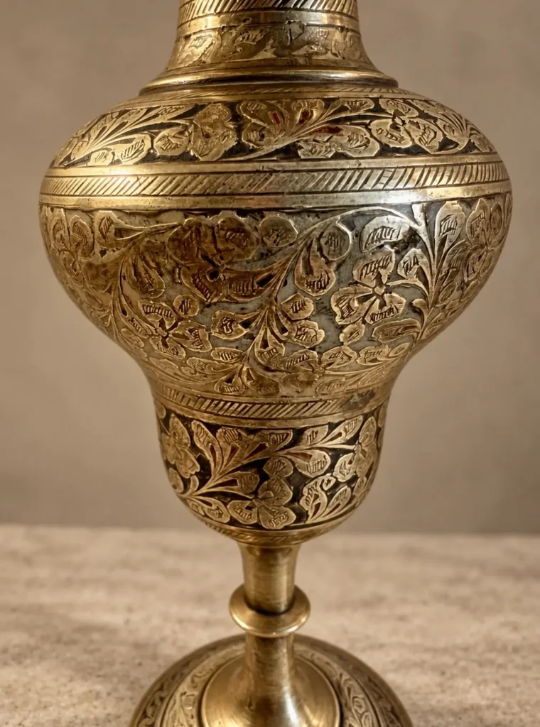 vases indiens en laiton grave 04